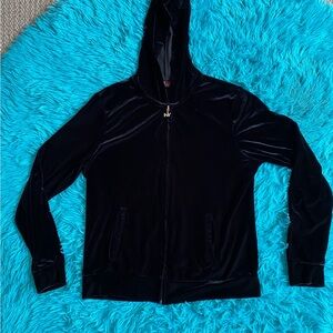 New york jeans velour velvet black track jacket